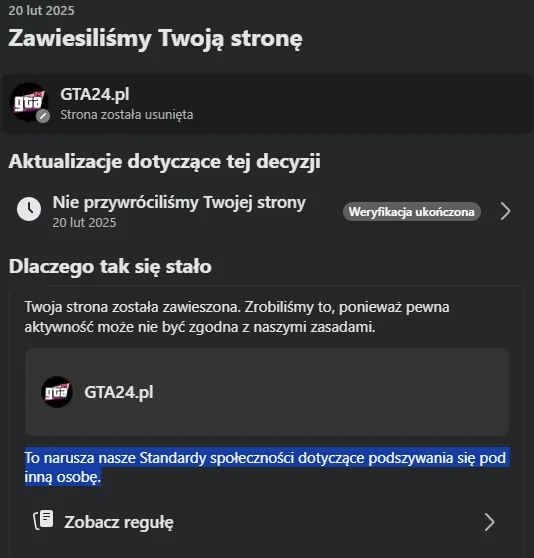 Profil GTA24.pl na facebooku został zawieszony - aktualizacja