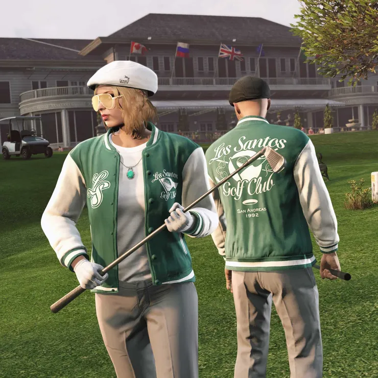 Zielono-białe bluzy sportowe klubu golfowego LS