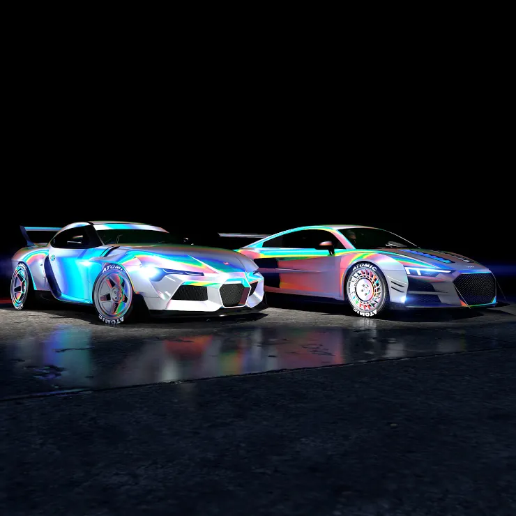 Grafitowe pryzmatyczne opalizujące lakiery kameleon